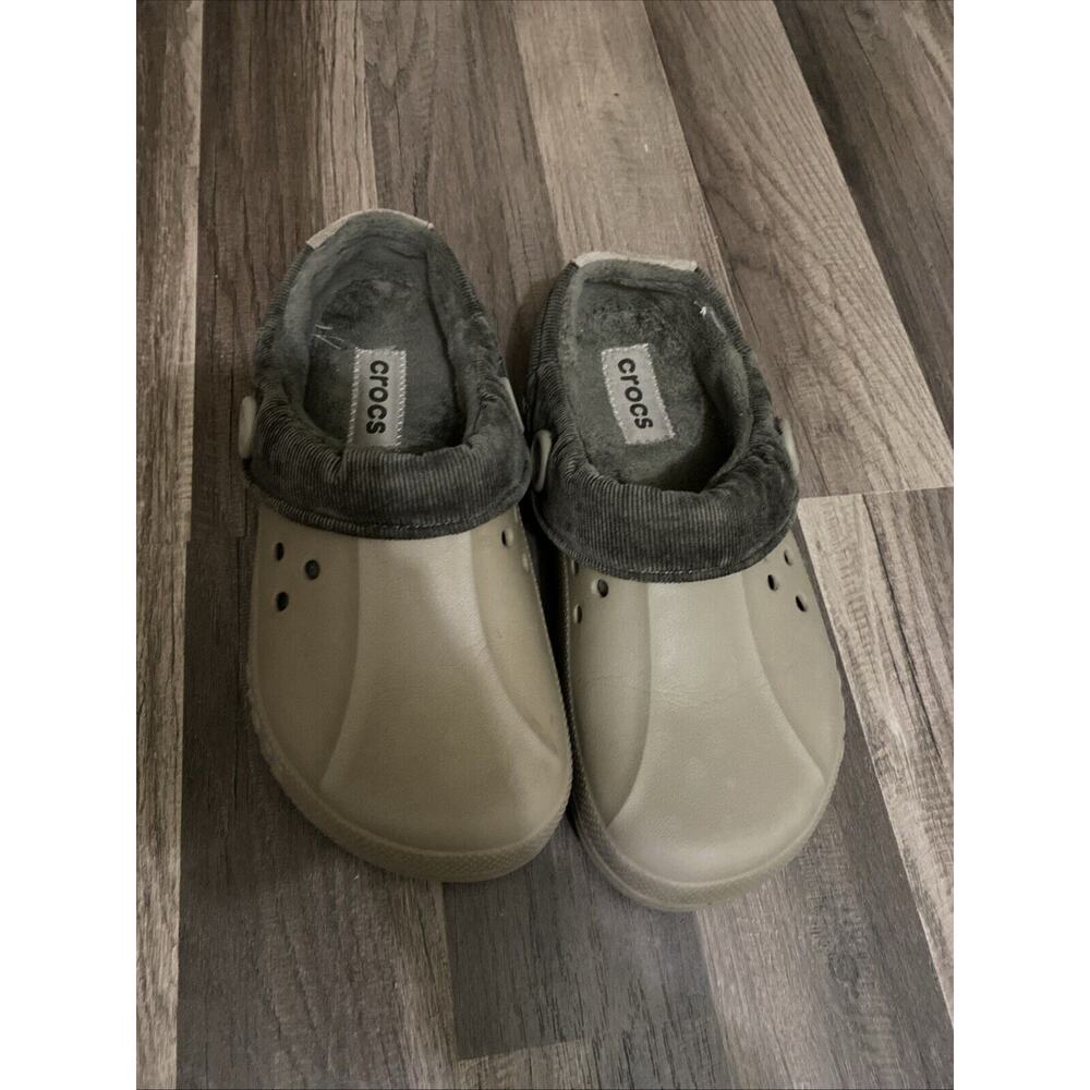 CROCS Wool Lined Clogs Men's 8 Pre Owned Tan men size8